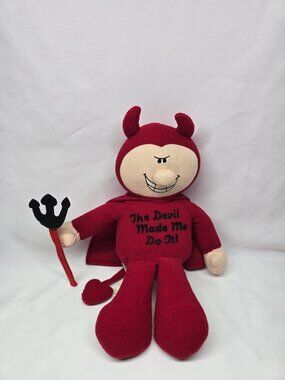 Vintage Red devil plush toy "the devil made me do it" 1984 Plush Dakin